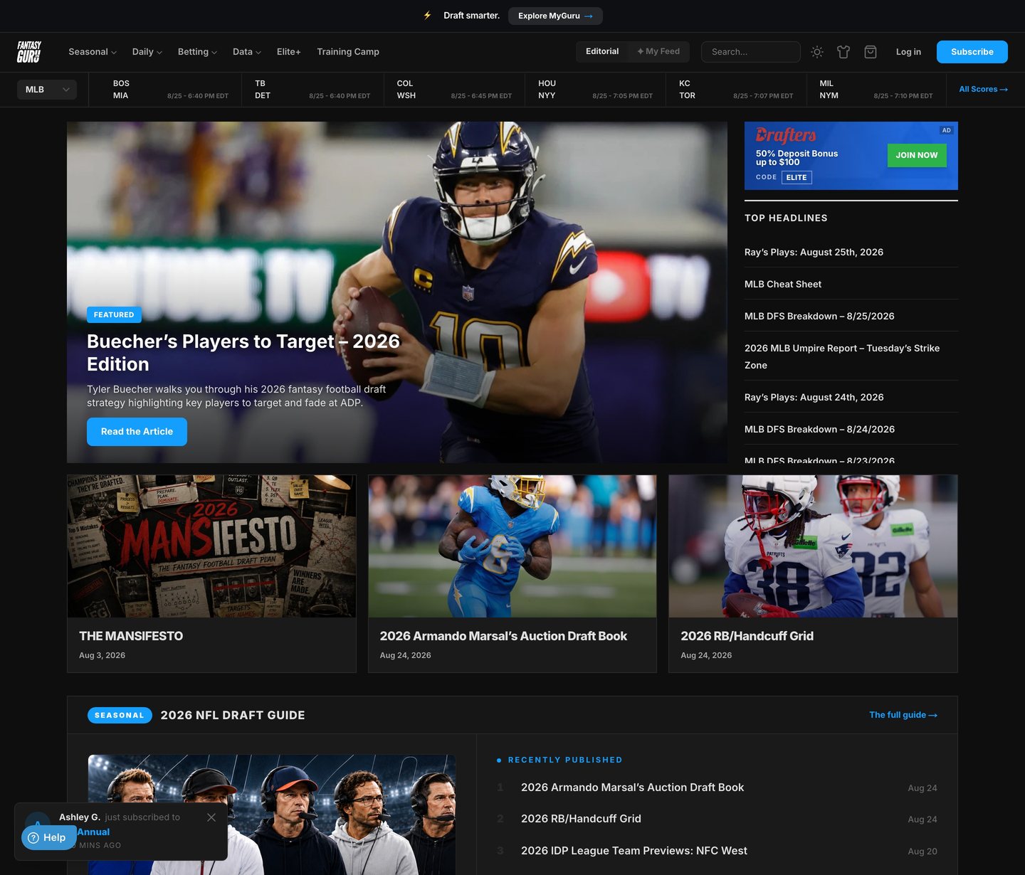 FantasyGuru website