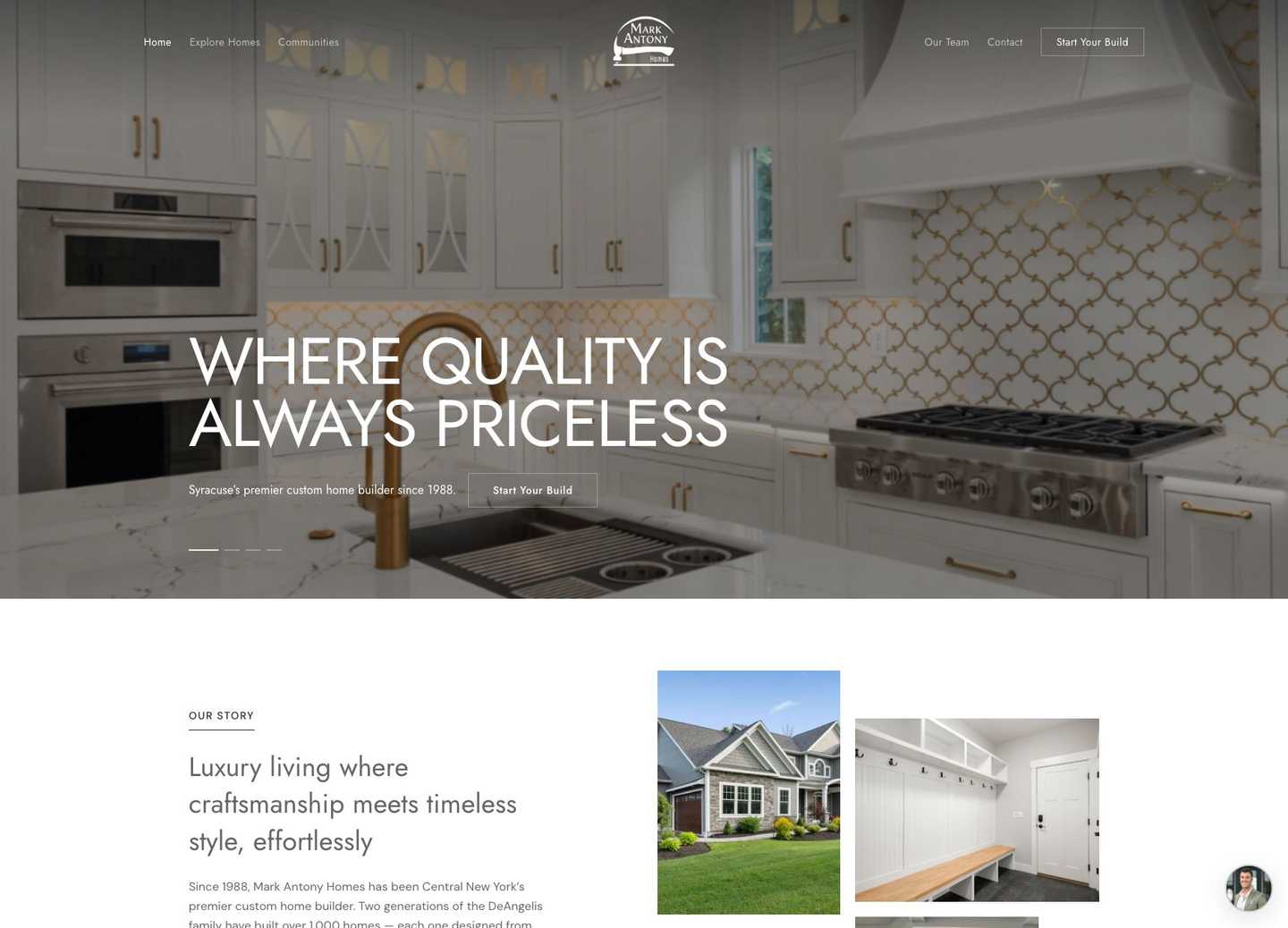 Mark Antony Homes homepage