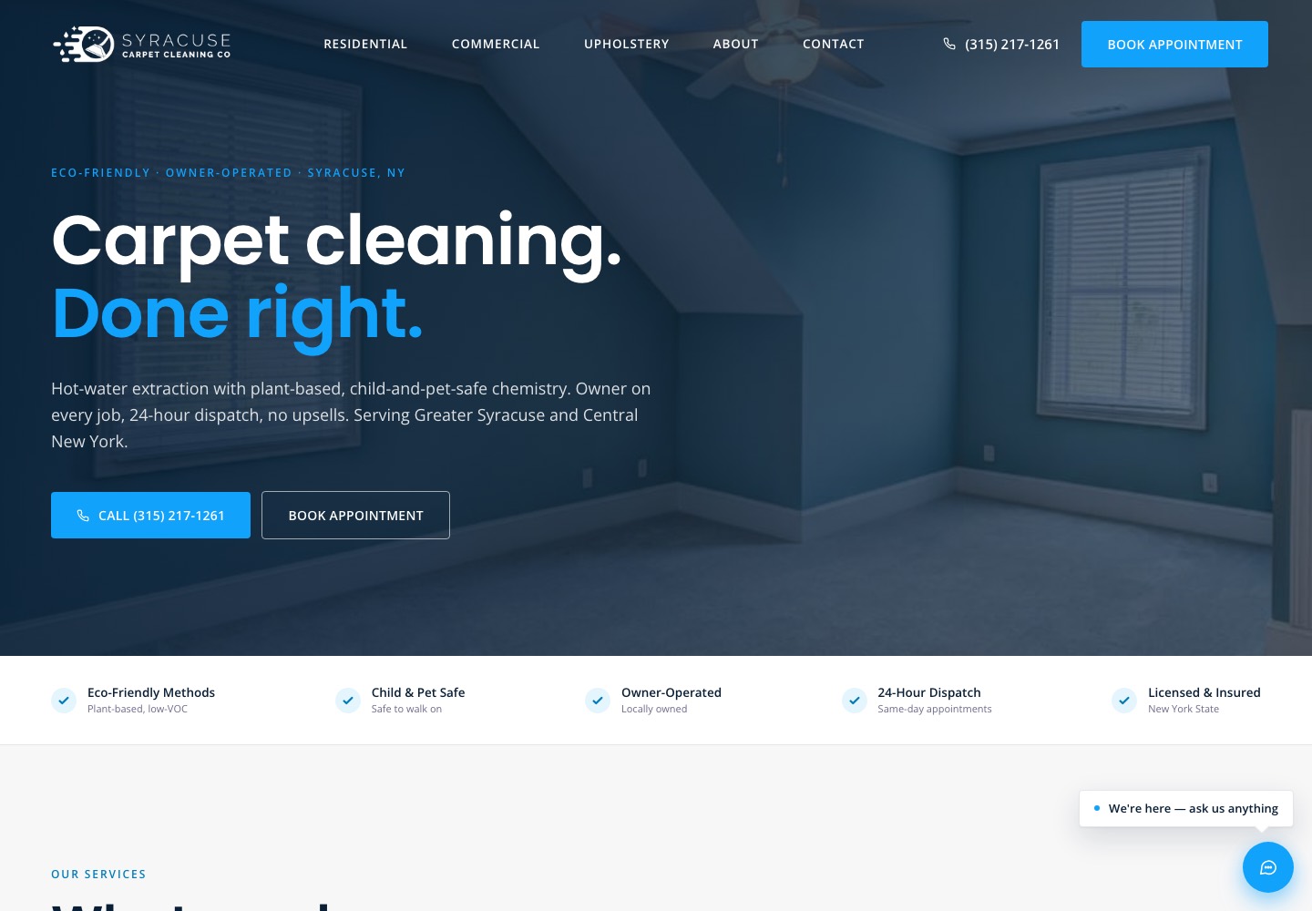Syracuse Carpet Cleaning homepage